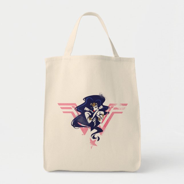 Justice League | Wonder Woman & Symbol Pop Art Tote Bag (Front)