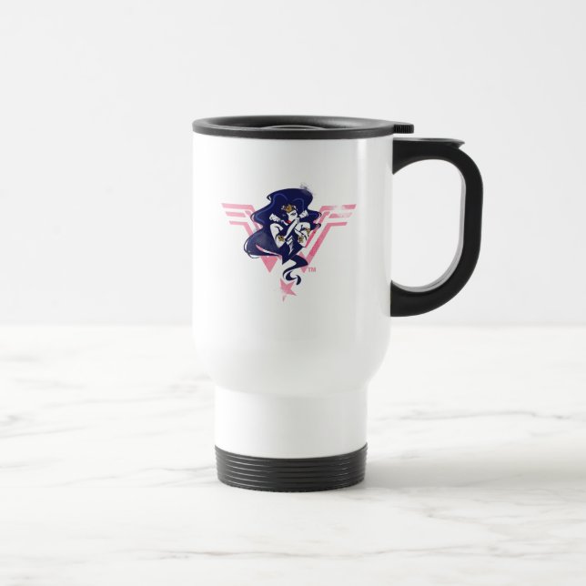 Justice League | Wonder Woman & Symbol Pop Art Travel Mug (Right)