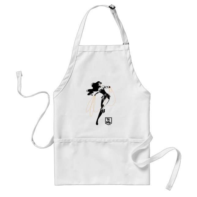 Justice League | Wonder Woman With Lasso Pop Art Adult Apron (Front)