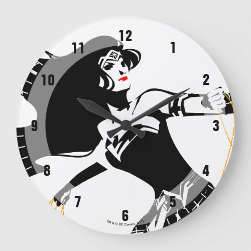 Justice League  Wonder Woman With Lasso Pop Art Large Clock