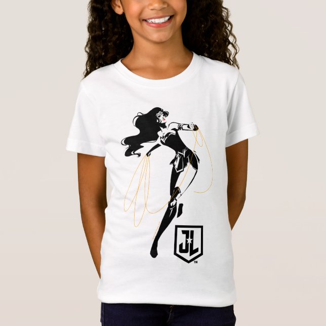 Justice League | Wonder Woman With Lasso Pop Art T-Shirt (Front)