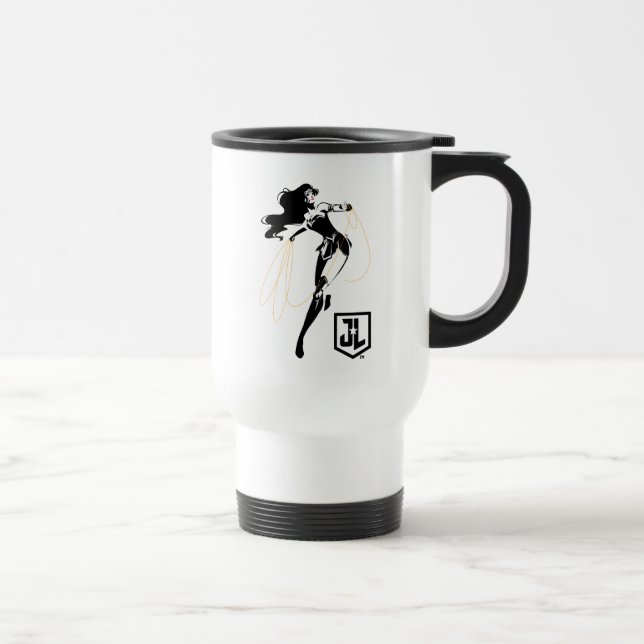 Justice League | Wonder Woman With Lasso Pop Art Travel Mug (Right)