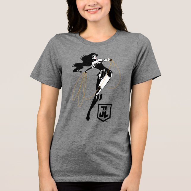 Justice League | Wonder Woman With Lasso Pop Art Tri-Blend Shirt (Front)