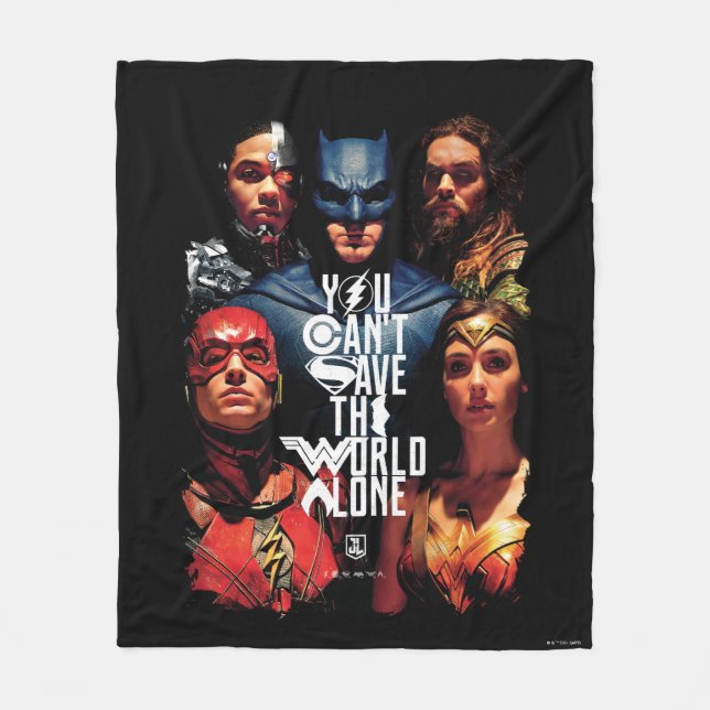 Justice League | You Can't Save The World Alone Fleece Blanket (Front)