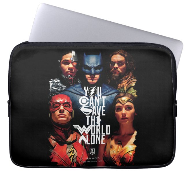 Justice League | You Can't Save The World Alone Laptop Sleeve (Front)