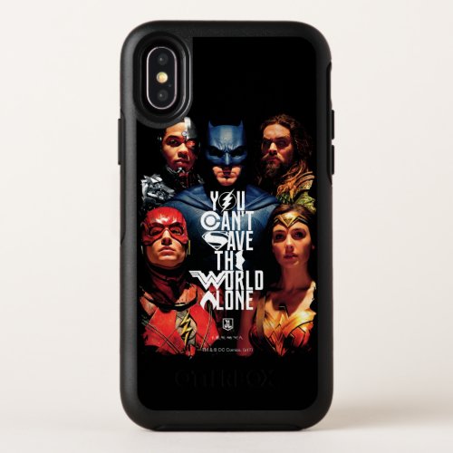 Justice League  You Cant Save The World Alone OtterBox Symmetry iPhone X Case