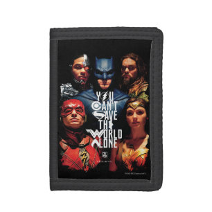 Justice League You Can't Save The World Alone Tri-fold Wallet