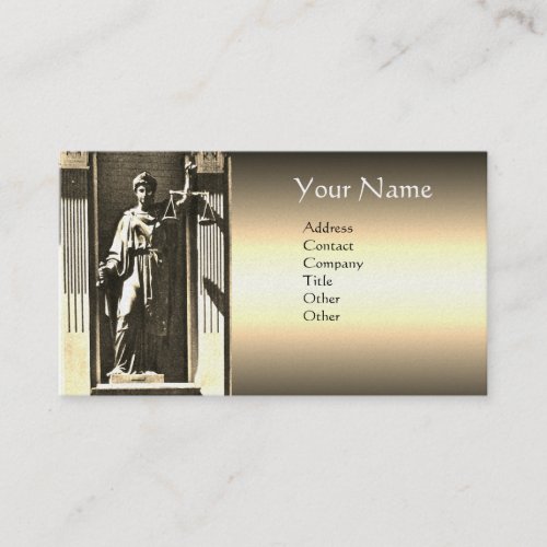 JUSTICE LEGAL OFFICEATTORNEY Gold Monogram Business Card