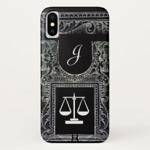 JUSTICE LEGAL OFFICE,ATTORNEY Monogram Black iPhone X Case