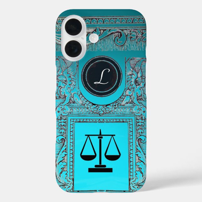 JUSTICE LEGAL OFFICE, ATTORNEY Monogram blue Case-Mate iPhone Case (Back)
