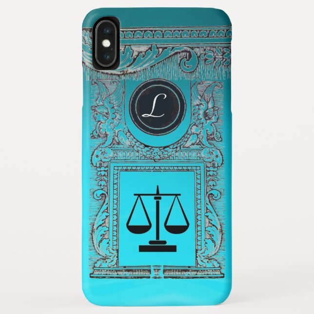 JUSTICE LEGAL OFFICE, ATTORNEY Monogram blue Case-Mate iPhone Case (Back)
