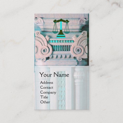 JUSTICE LEGAL OFFICEATTORNEY Monogram Business Card