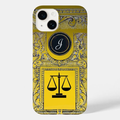 JUSTICE LEGAL OFFICEATTORNEY Monogram Gold Yellow Case_Mate iPhone 14 Case