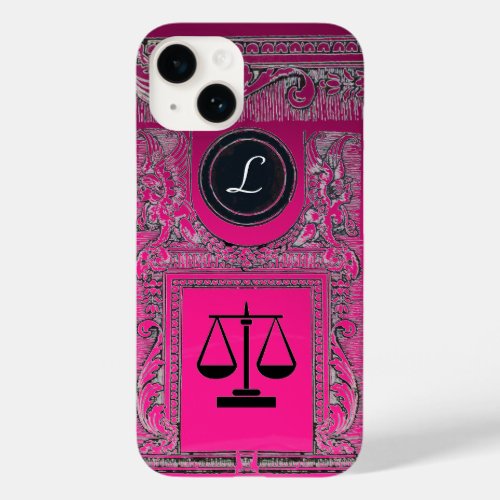 JUSTICE LEGAL OFFICE ATTORNEY Monogram Pink Case_Mate iPhone 14 Case