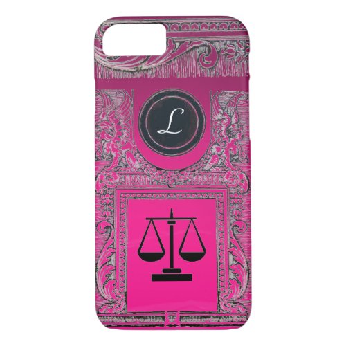 JUSTICE LEGAL OFFICE ATTORNEY Monogram Pink iPhone 87 Case