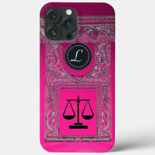 JUSTICE LEGAL OFFICE, ATTORNEY Monogram Pink iPhone 13 Pro Max Case