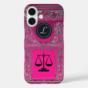JUSTICE LEGAL OFFICE, ATTORNEY Monogram Pink iPhone 16 Case