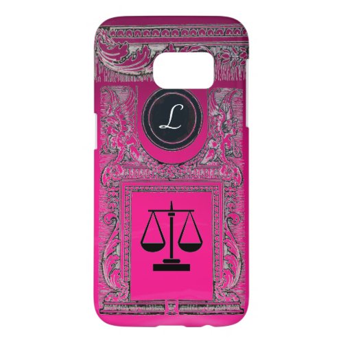 JUSTICE LEGAL OFFICE ATTORNEY Monogram Pink Samsung Galaxy S7 Case