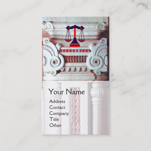 JUSTICE LEGAL OFFICEATTORNEY Monogram Red White Business Card