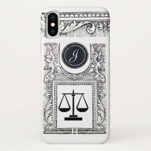JUSTICE LEGAL OFFICE,ATTORNEY Monogram White iPhone X Case