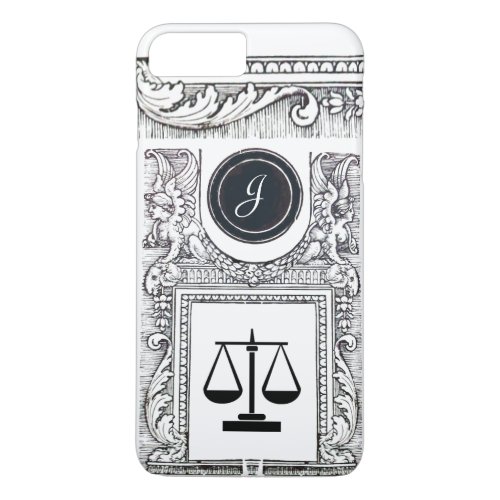 JUSTICE LEGAL OFFICEATTORNEY Monogram White iPhone 8 Plus7 Plus Case