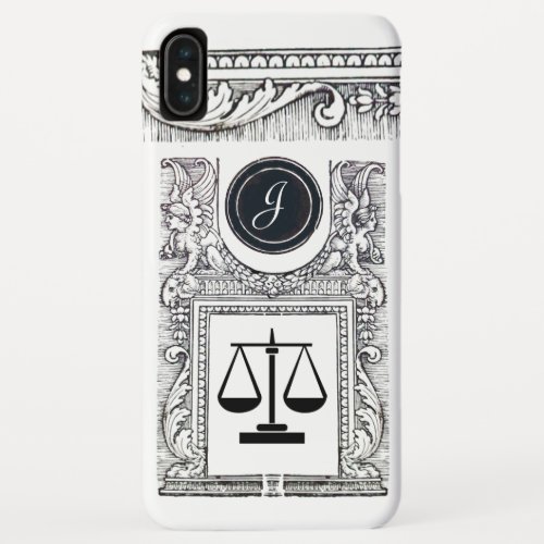 JUSTICE LEGAL OFFICEATTORNEY Monogram White iPhone XS Max Case