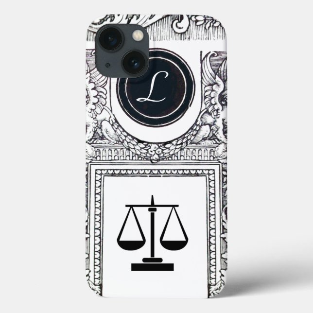 JUSTICE LEGAL OFFICE, ATTORNEY Monogram White Case-Mate iPhone Case (Back)