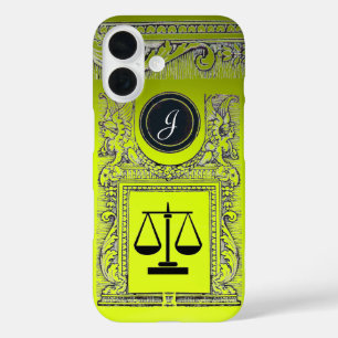 JUSTICE LEGAL OFFICE, ATTORNEY Monogram Yellow iPhone 16 Case