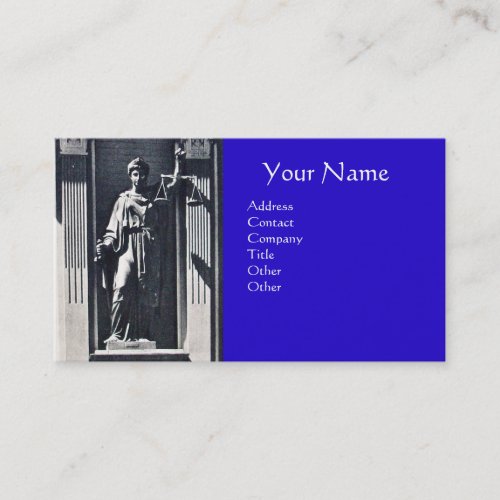 JUSTICE LEGAL OFFICEATTORNEY Sapphire Monogram Business Card