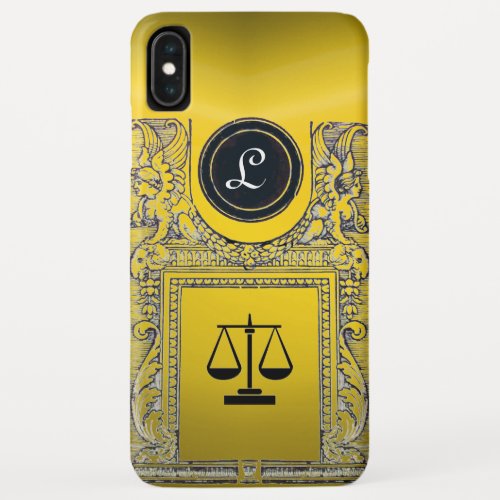 JUSTICE LEGAL OFFICE ATTORNEY YELLOW Monogram iPhone XS Max Case