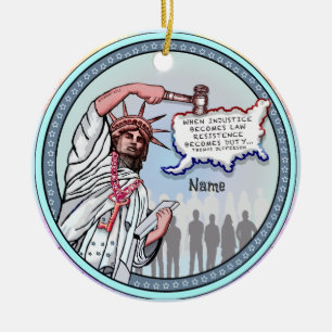 Justice Liberty Political Ceramic Ornament