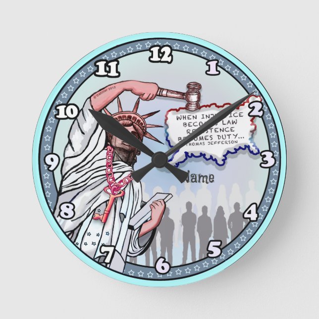 Justice Liberty Political  Round Clock (Front)