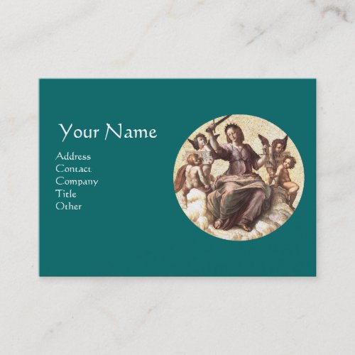 JUSTICE Monogram Blue Green Business Card