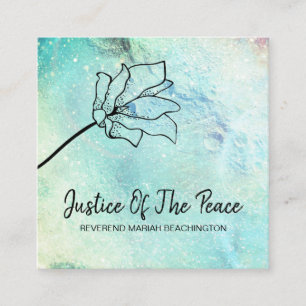 *~* JUSTICE OF THE PEACE - Flower Moon Craters Square Business Card