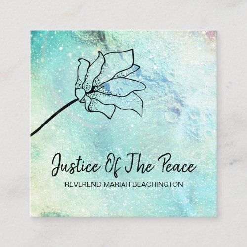 *~* JUSTICE OF THE PEACE - Flower Moon Craters Square Business Card