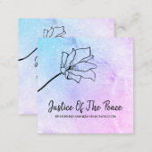 *~* JUSTICE OF THE PEACE  Moon Crater Flower Square Business Card (Front/Back)