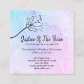 *~* JUSTICE OF THE PEACE  Moon Crater Flower Square Business Card (Back)