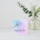 *~* JUSTICE OF THE PEACE  Moon Crater Flower Square Business Card (Standing Front)