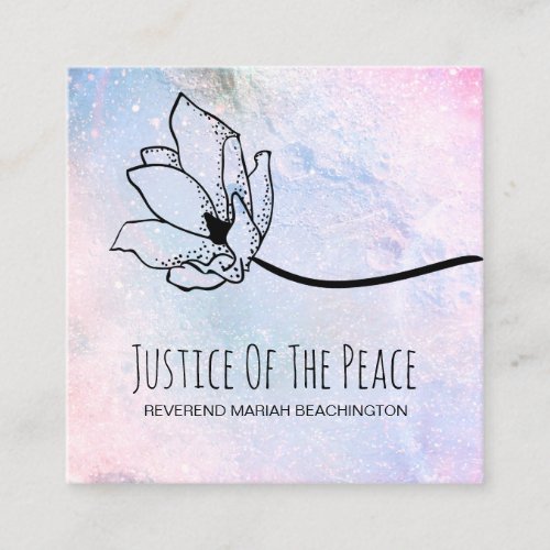  JUSTICE OF THE PEACE  Moon Crater  Pastel Square Business Card