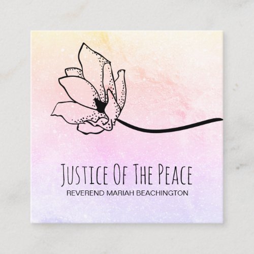  JUSTICE OF THE PEACE Rainbow  Moon Crater Square Business Card