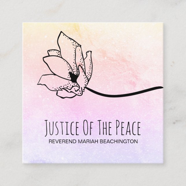 *~* JUSTICE OF THE PEACE Rainbow  Moon Crater Square Business Card (Front)