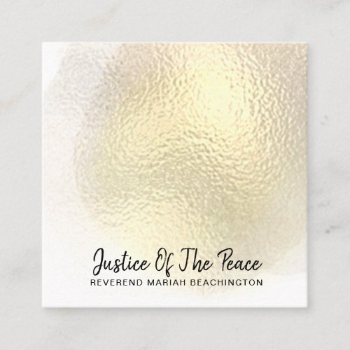  JUSTICE OF THE PEACE _ Yellow Gold Abstract Square Business Card
