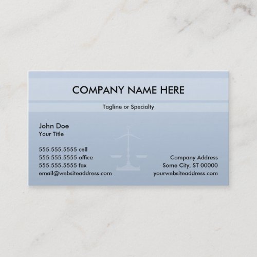 Justice Office Business Card Template