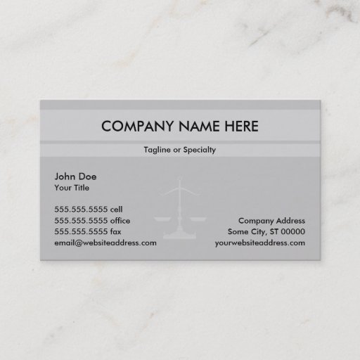 Customizable Justice Office Business Card