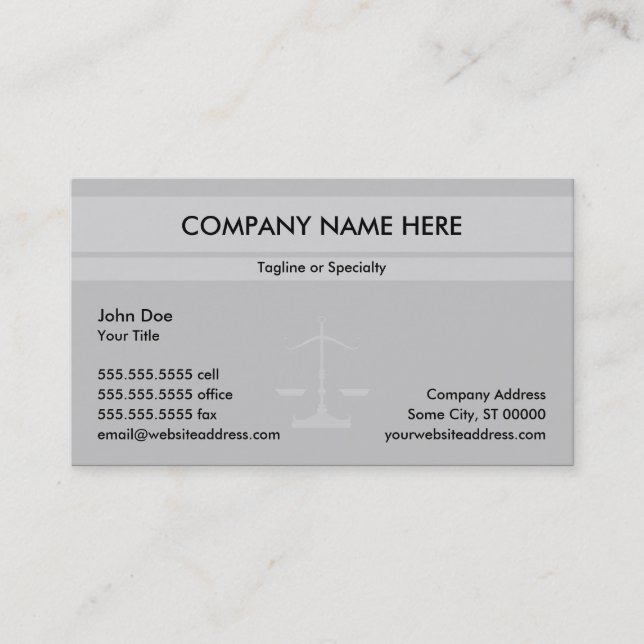 Justice Office Business Card (Front)
