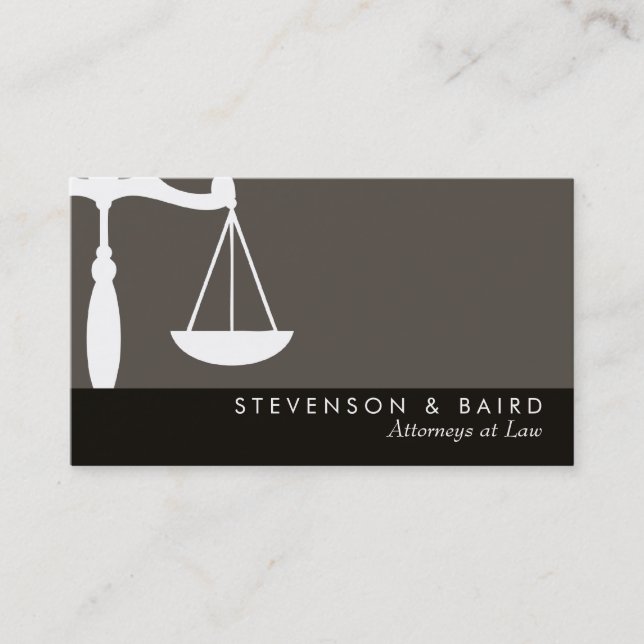 Justice Scale Attorney  at Law Business Card (Front)