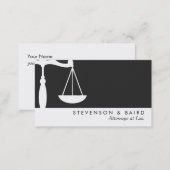 Justice Scale  Attorney Black and White Business Card (Front/Back)