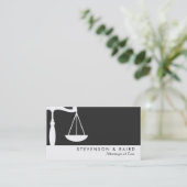 Justice Scale  Attorney Black and White Business Card (Standing Front)