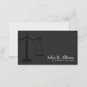 Justice Scale Attorney Simple Black Business Card (Front/Back)