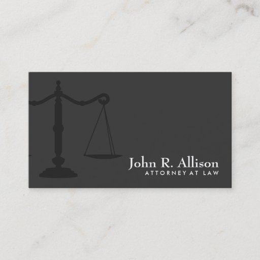 Customizable Justice Scale Attorney Simple Black Business Card